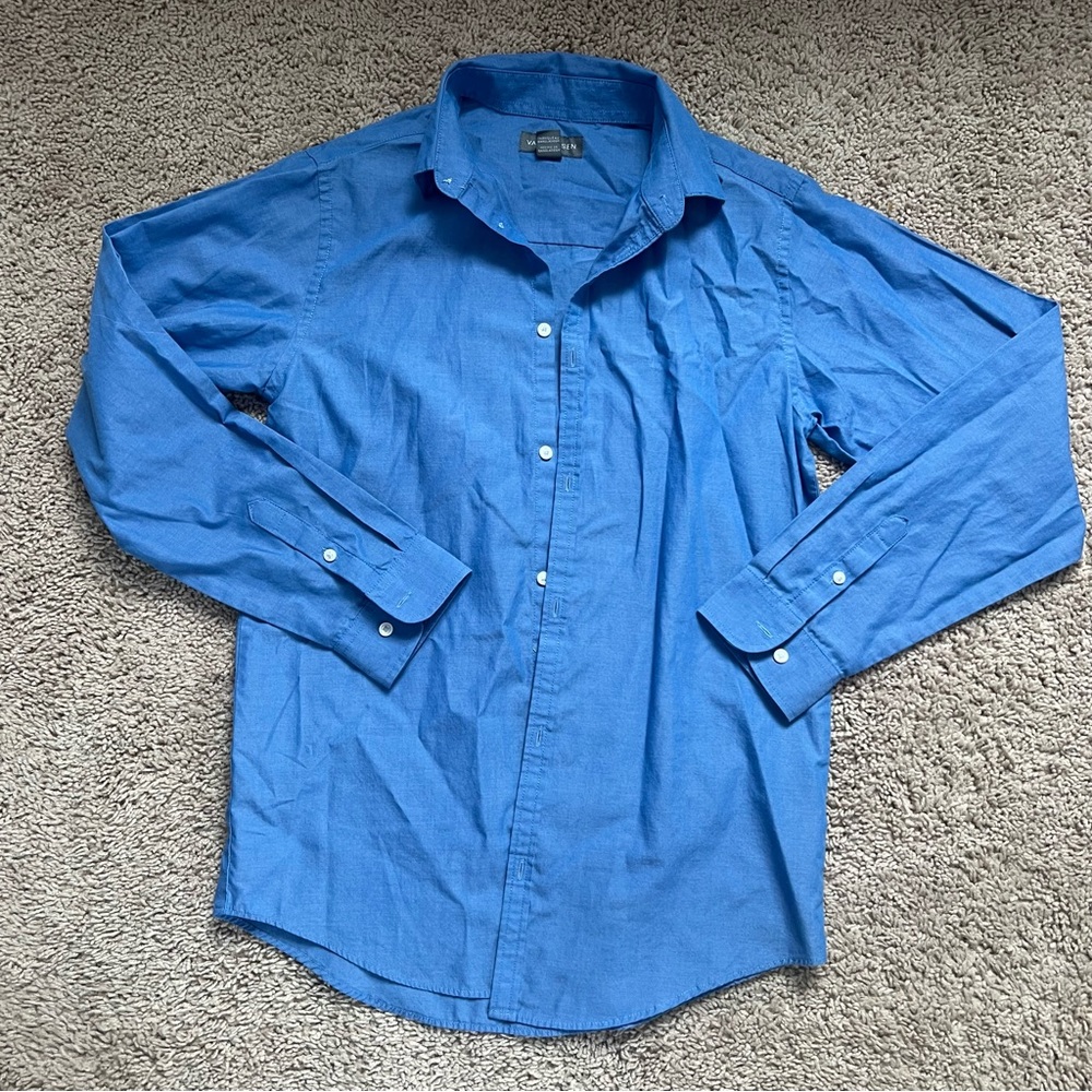 Boys Blue Button-Up Shirt
